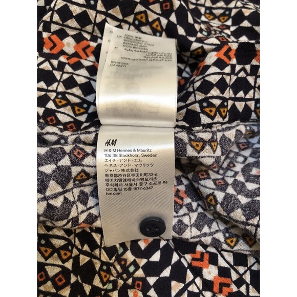 NWT H&M Navy Blue Multicolor Size 14 Geometric Print Short Skirt - Picture 8 of 8